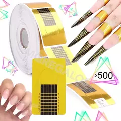 500 Moldes Para Uñas Gelificadas Esculpidas Autoadhesivos