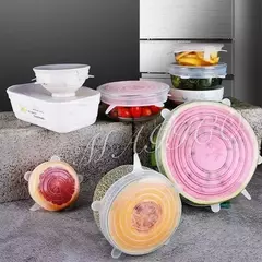 Tapas De Silicona Elásticas Para Alimentos X6 Reutilizable
