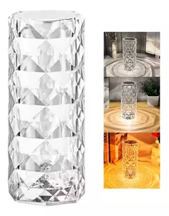 Lampara Diamond Rose Led Velador De Mesa Recargable Táctil