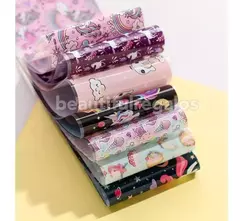 Papel Foil X10 Unicornio Infantil Para Decoración De Uñas - mqregalosmayorista