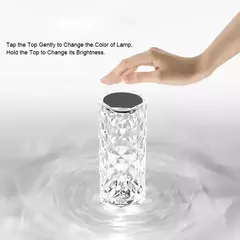 Lampara Diamond Rose Led Velador De Mesa Recargable Táctil - mqregalosmayorista