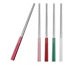 Set Juego De 10 Pares Palitos Chinos Acero Inoxidable Sushi