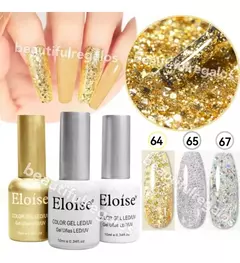 Esmalte Semipermanente Elosie Con Glitter 10ml Gel Led