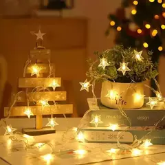 Luces Estrellas 20 Uds Guirnalda 3 Mts A Pilas Navidad - tienda online