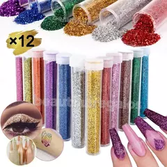 X12 Glitter Brillantina Pack Tubos Surtidos Colores - comprar online