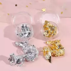 Papel Metalizado X2 Para Decoración De Uñas Foil Oro Plata - comprar online