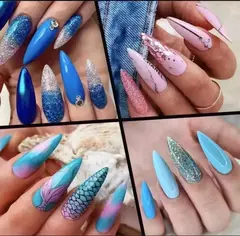 Tips X100 Unidades Uñas Stiletto Press On Esculpidas Nails en internet