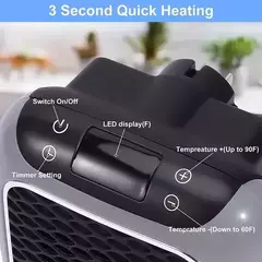 Calentador Ambiente Portátil Estufa Calefactor De Pared 800w - comprar online