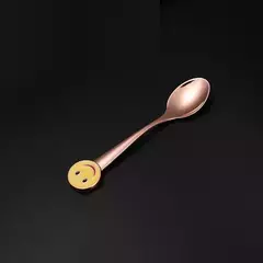 X6 Cucharita Para Postre Rosa Gold Emoji Acero Inoxidable en internet