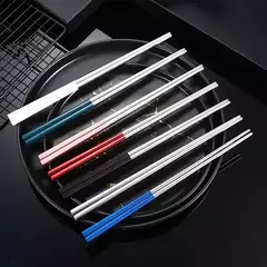 Set Juego De 10 Pares Palitos Chinos Acero Inoxidable Sushi - mqregalosmayorista