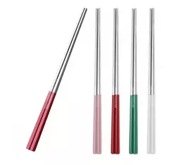 Set Juego De 5 Pares Palitos Chinos Acero Inoxidable Sushi
