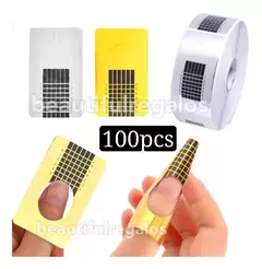 100 Moldes Para Uñas Gelificadas Esculpidas Autoadhesivos - comprar online