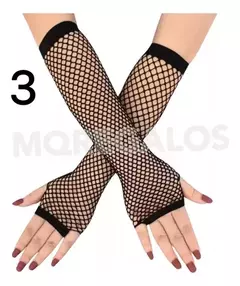 Par De Guantes Mitones Red Largos Dedo Cruzado Mujer Fiesta - comprar online