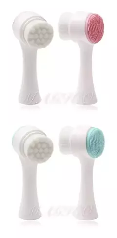 Cepillo Limpiador X3 Facial Doble Cara De Silicona Manual