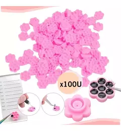 Pack X100 Flor Porta Pigmento Pegamento Pestañas Y Cejas