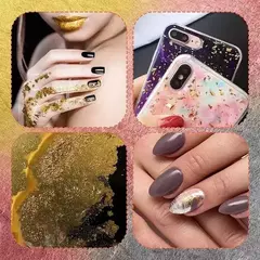 Pote Grande Papel Metalizado Oro Plata Deco Uñas Esculpidas en internet