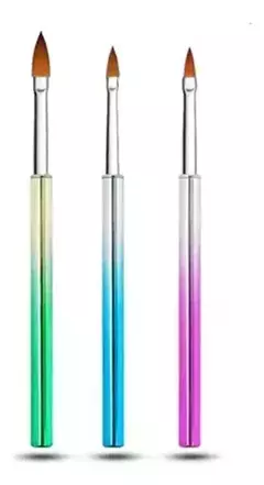 Set X 3 De Pinceles Almendrados Para Gel Uñas Acrílicas en internet