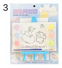 Kit De Arte Para Niños Atril Bastidor Pincel Tela Temperas - mqregalosmayorista