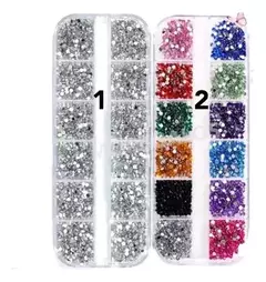 Strass Piedras Cristal Uñas Decoración Con Organizador - comprar online