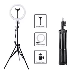 Aro De Luz Led 26 Cm Con Trípode 2.1 Metros 3luces