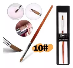 Pincel Cerda 100% Kolinsky Nº10 Marmol Y Cristales P/uñas