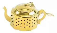 Infusor De Te Dorado Con Cadena Acero Inoxidable Colador en internet