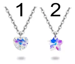 Collar Cadena Dije Cristal Corazón Mujer + Cajita De Regalo - comprar online