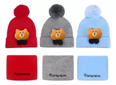 Combo Gorro + Cuello Lana Invierno Corderito Niños Infantil - comprar online