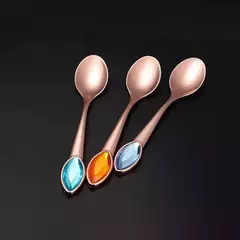X3 Cucharita Para Postre Rosa Gold Diamante Acero Inoxidable - comprar online