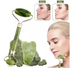Rodillo Jade Roller Con Gua Sha Masajeador Facial Corporal