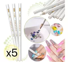 Lápiz Mágico Para Levantar Strass X5 Decoración De Uñas