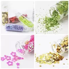 Set X 24 Glitter Formas Gibre Surtidos Uñas Decoraciones - comprar online