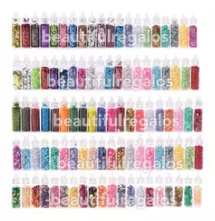 Set X 12 Glitter Formas Gibre Surtidos Uñas Decoraciones en internet