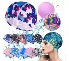 X3 Gorro De Baño De Tela Con Estampados Para Natación Unisex
