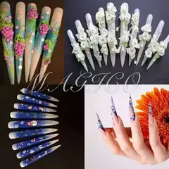 Tips Salon Long X10 Stiletto Nail Art Uñas Esculpidas Premiu - comprar online