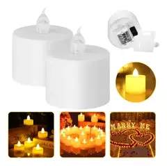 Imagen de 24 Velas Velitas Led Con Pila Calidas Decoracion Souvenir