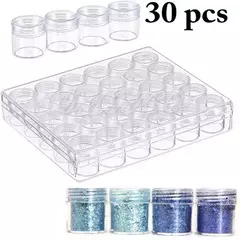 Organizador Caja Con 30 Frasquitos Para Decoración De Uñas