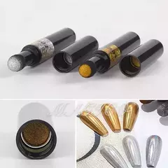 Lapiz Efecto Holografico Para Uñas En Oro Y Plata Manicuria - mqregalosmayorista