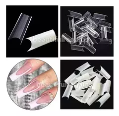 Tips X100 Uñas Cuadrada Sonrisa Curvatura C Esculpidas