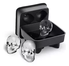 Cubetera Forma De Calavera 3d X4 Molde De Silicona P/ Hielo