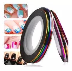 10 Rollos Cintas Decoración De Uñas Metalizados Nail Art - comprar online