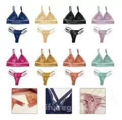 Conjunto Bralette De Encaje Con Colaless Ropa Interior