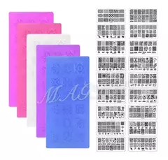 Placa Para Stamping De Uñas Plástico Nail Art Decoración