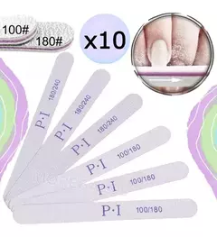 X10 Limas Para Uñas Profesional Esculpidas Manicuria