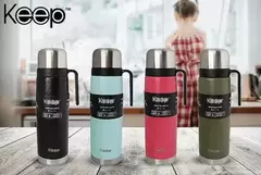 Termo Bala Keep Acero Inoxidable 1 L Con Asa Y Pico Cebador en internet