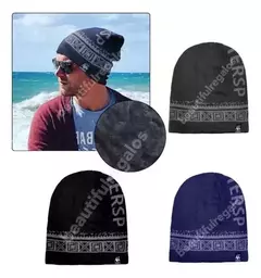 Gorro Lana Doble Felpa Hombre Frio Invierno Rayas - comprar online