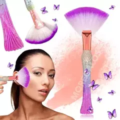 Brocha Para Maquillaje Polvo Cola De Sirena Abanico Make Up