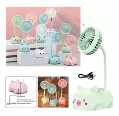 Ventilador De Mesa Recargable Cable Usb Infantil Animales