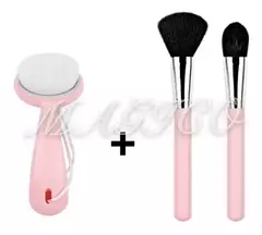 Set X3 Brochas De Maquillaje Y Cepillo Limpiador Facial - comprar online