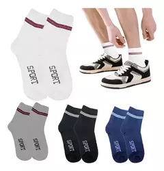 Pack X3 Pares Medias Soquetes Deportivas Sport Hombre Cortas